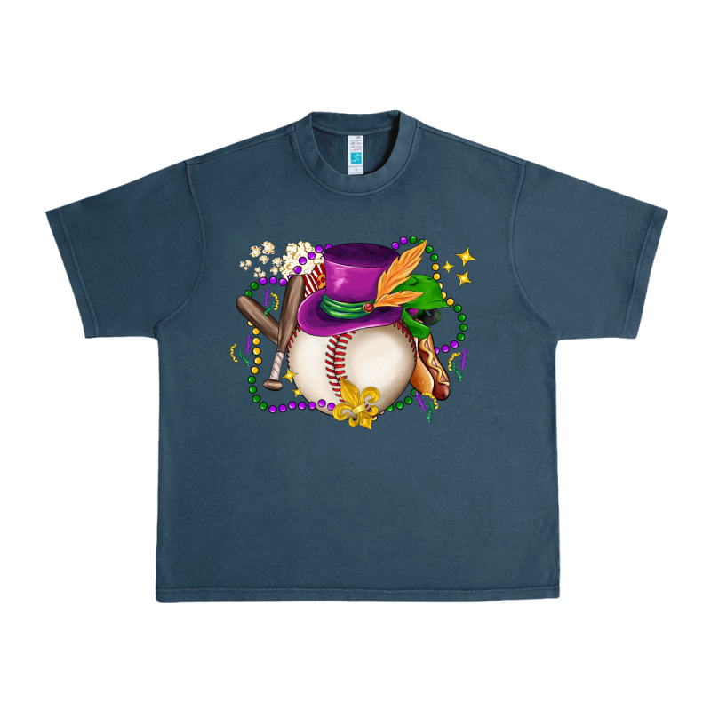 Mardi Gras Baseball Urban Heavy Tee by LillyAllenDesigns | Teevron