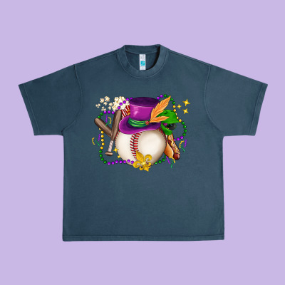 Mardi Gras Baseball Urban Heavy Tee Designed By Lillyallendesigns