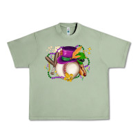 Oil Green mardi gras baseball Urban Heavy Tee - LillyAllenDesigns
