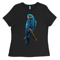 Black Hyacinth Macaw Ladies Tee - LillyAllenDesigns