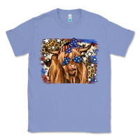 Colony Blue 4th of July Highland Cattle Classic Tee - RanaPortraitStore
