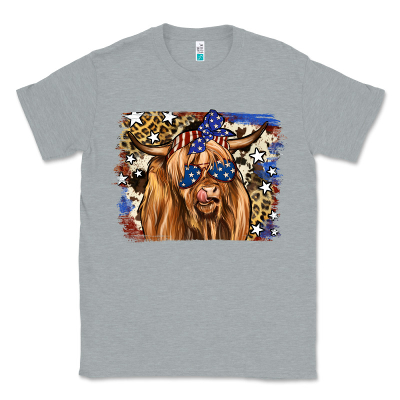 4th Of July Highland Cattle Classic Tee by RanaPortraitStore | Teevron
