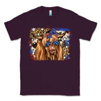 Plum 4th of July Highland Cattle Classic Tee - RanaPortraitStore