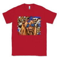 Red 4th of July Highland Cattle Classic Tee - RanaPortraitStore