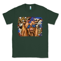 Sports Green 4th of July Highland Cattle Classic Tee - RanaPortraitStore