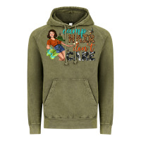 Vintage Olive Camp Hair Don't Care Vintage Hoodie - BundleAndBundleShop