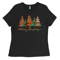 Black western christmas trees merry christmas Ladies Tee - Jasminsmagicworld