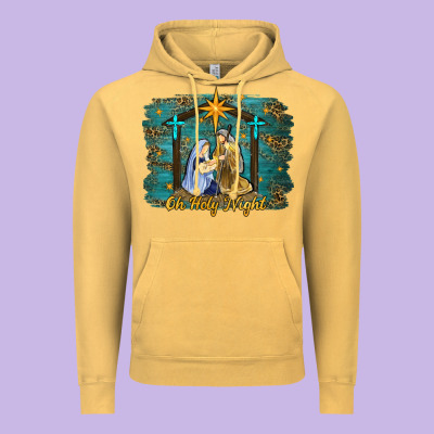 Oh Holy Night Western Vintage Hoodie Designed By Ranaportraitstore