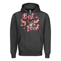 Charcoal Heather Best mom ever Mother's Day Zipper Hoodie - CowGirlArtShop