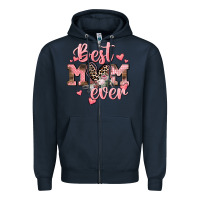 Navy Best mom ever Mother's Day Zipper Hoodie - CowGirlArtShop