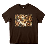 Chocolate Brown distressed leopard cowhide background Heavy Core Tee - Jasminsmagicworld