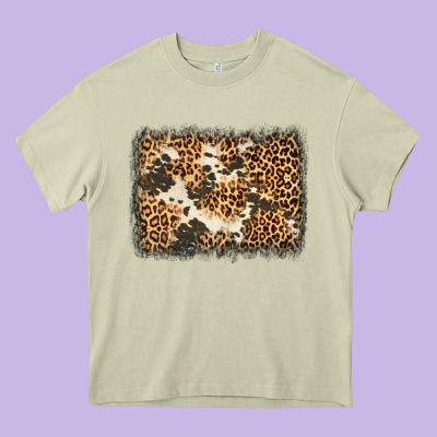 Distressed Leopard Cowhide Background Heavy Core Tee Designed By Jasminsmagicworld