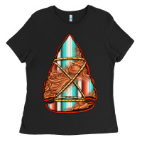 Black turquoise serape tooled leather arrowhead Ladies Tee - Jasminsmagicworld