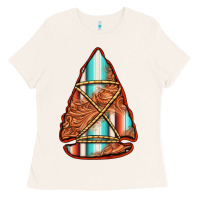 Bone turquoise serape tooled leather arrowhead Ladies Tee - Jasminsmagicworld