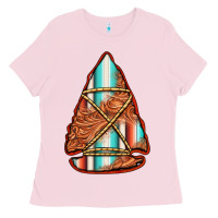 Bubblegum Pink turquoise serape tooled leather arrowhead Ladies Tee - Jasminsmagicworld