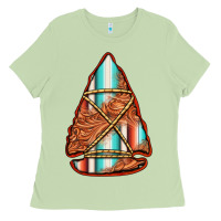 Matcha turquoise serape tooled leather arrowhead Ladies Tee - Jasminsmagicworld