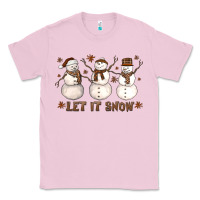 Bubblegum Pink Let It Snow Snowmen Classic Tee - LillyAllenDesigns