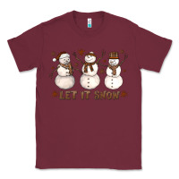Burgundy Let It Snow Snowmen Classic Tee - LillyAllenDesigns