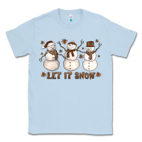 Dusty Blue Let It Snow Snowmen Classic Tee - LillyAllenDesigns