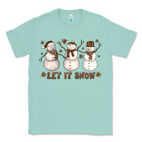 Seafoam Let It Snow Snowmen Classic Tee - LillyAllenDesigns