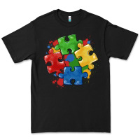 Black autism puzzles Premium Tee - MaliasSmallBusiness