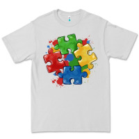 Dove Grey autism puzzles Premium Tee - MaliasSmallBusiness