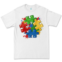 White autism puzzles Premium Tee - MaliasSmallBusiness