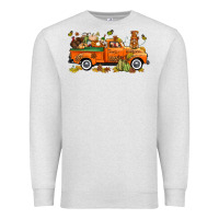 Oatmeal Heather thanksgiving truck with gnome bbs Premium Sweatshirt - BundleAndBundleShop