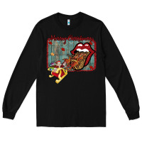 Black Merry Christmas Lips Santa Long Sleeve Tee - Bettercallsaul