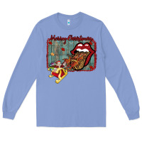Colony Blue Merry Christmas Lips Santa Long Sleeve Tee - Bettercallsaul