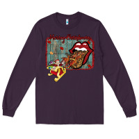 Plum Merry Christmas Lips Santa Long Sleeve Tee - Bettercallsaul