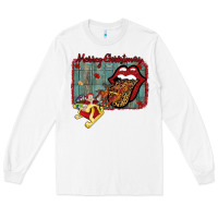 White Merry Christmas Lips Santa Long Sleeve Tee - Bettercallsaul
