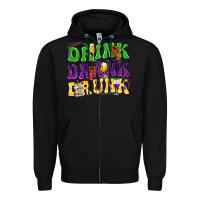 Black Drink drank drunk Mardi Gras Zipper Hoodie - HowdyJamesFarm