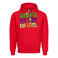 Red Drink drank drunk Mardi Gras Zipper Hoodie - HowdyJamesFarm