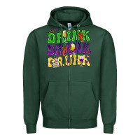 Sports Green Drink drank drunk Mardi Gras Zipper Hoodie - HowdyJamesFarm
