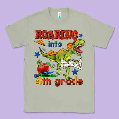Roaring Into 4th Grade Classic Tee Designed By Bundleandbundleshop