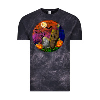 Cloud Black halloween round Vintage Tee - BundleAndBundleShop