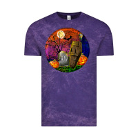 Cloud Purple halloween round Vintage Tee - BundleAndBundleShop