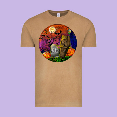 Halloween Round Vintage Tee Designed By Bundleandbundleshop