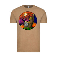 Vintage Coffee halloween round Vintage Tee - BundleAndBundleShop