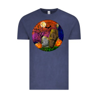 Vintage Denim halloween round Vintage Tee - BundleAndBundleShop