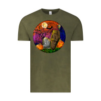Vintage Olive halloween round Vintage Tee - BundleAndBundleShop