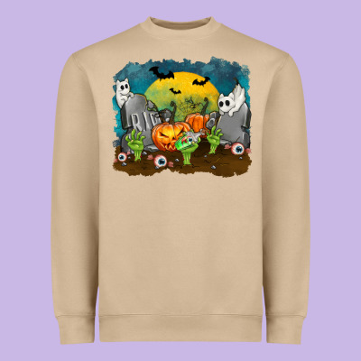 Cemetery With Ghost Cats Heavyweight Sweatshirt Designed By Texasbilliewilder