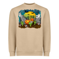 Mushroom Cemetery with Ghost Cats Heavyweight Sweatshirt - texasbilliewilder