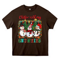Chocolate Brown chillin with my snowies Heavy Core Tee - BarkalooDesign