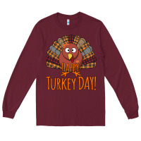 Burgundy Happy Turkey Day - Thanksgiving Party Long Sleeve Tee - Bettercallsaul