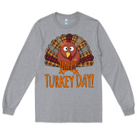 Heather Grey Happy Turkey Day - Thanksgiving Party Long Sleeve Tee - Bettercallsaul