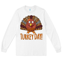 White Happy Turkey Day - Thanksgiving Party Long Sleeve Tee - Bettercallsaul