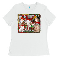 White merry christmas goats Ladies Tee - Jasminsmagicworld