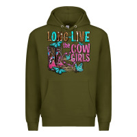 Army Green long live the cowgirls olivia Premium Hoodie - OliviaCreatesArt